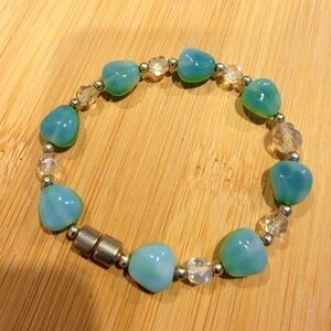 Blue Beaded and Magnetic Bracelet